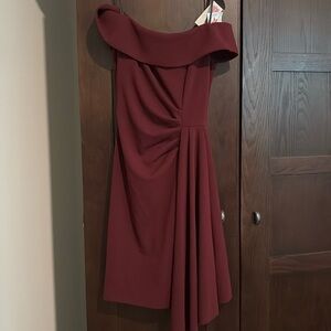 Aqua off shoulder dress